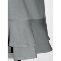 Elegancka Bluzka z falbankami idealna pod żakiet - szara